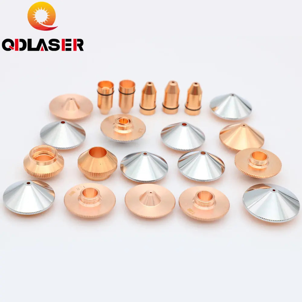 QDLASER Laser Nozzle Double Layers Chrome-plating Dia.28mm Caliber 0.8 - 4.0 OEM Precitec FIBER Cutting Head