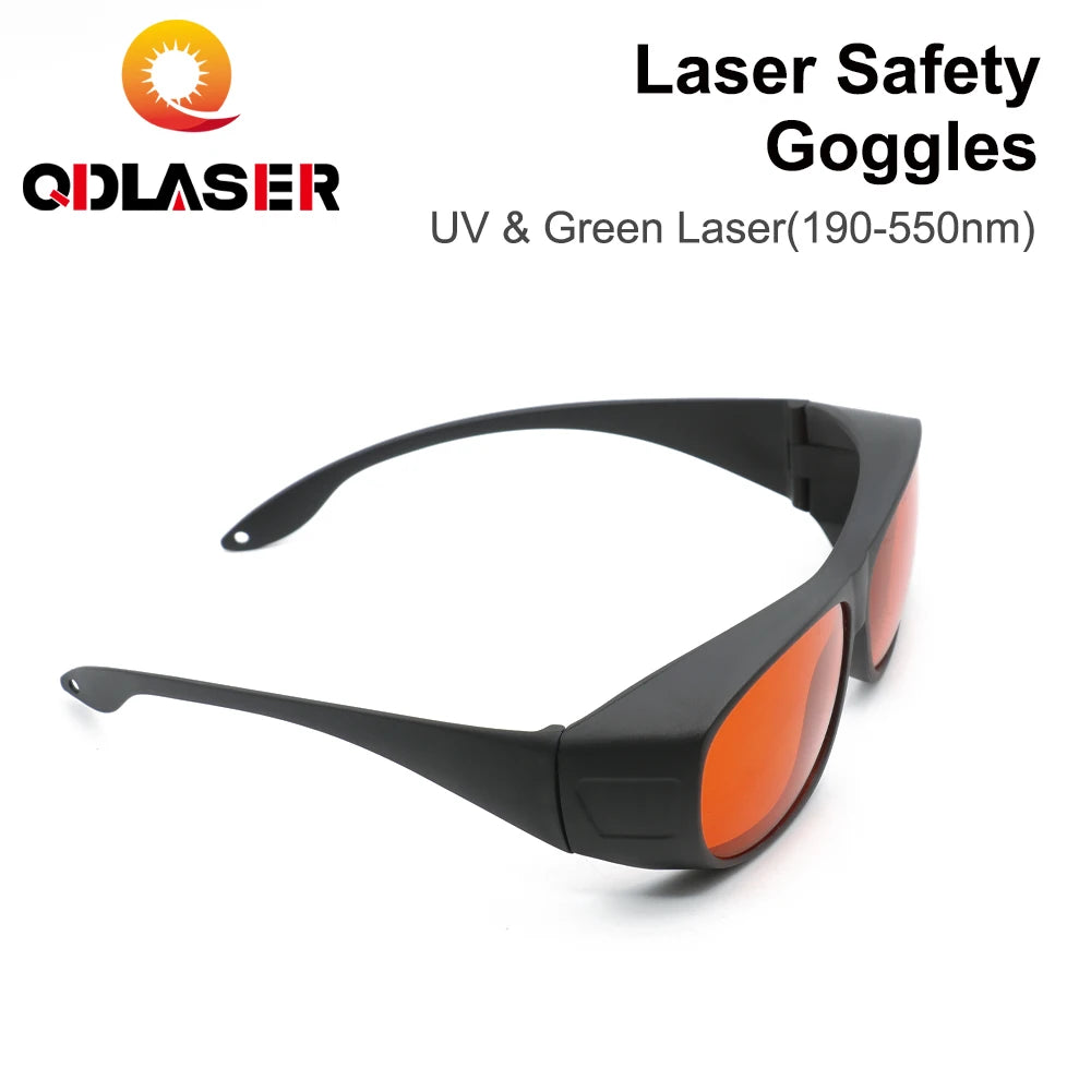 QDLASER 355nm UV Laser Safety Glasses Type C OD6+ 190-550nm Protective Eyewear for UV Laser Machine Protective Glasses