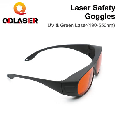 QDLASER 355nm UV Laser Safety Glasses Type C OD6+ 190-550nm Protective Eyewear for UV Laser Machine Protective Glasses