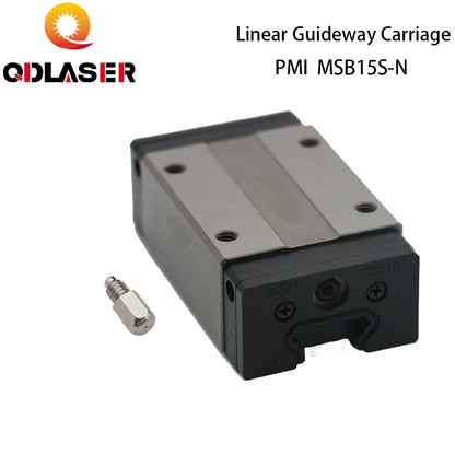 QDLASER Original Taiwan PMI Linear Guideway Carriage Block MSB15S-N for CO2 Laser Engraving Cutting Machine