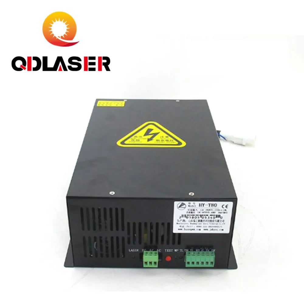 QDLASER 80W Co2 Laser Power Supply AC220V HY-T80 for Co2 Laser Engraving Cutting Machine