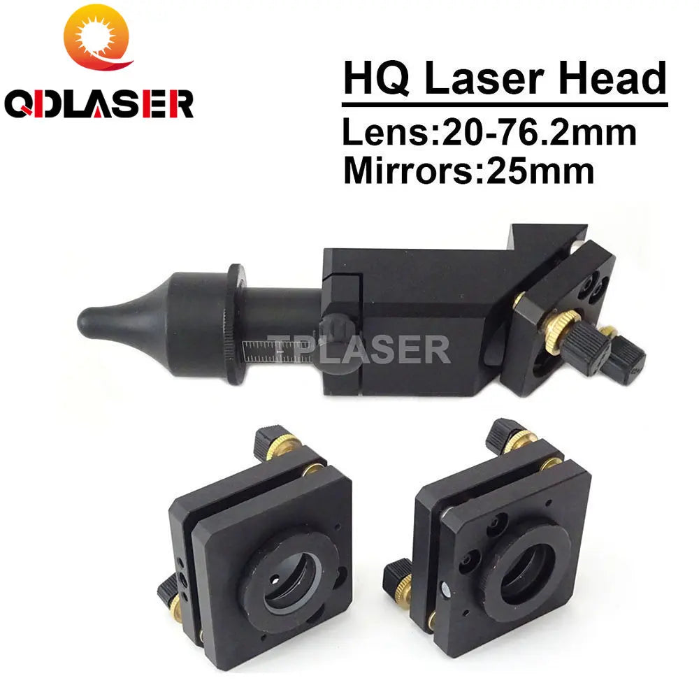 QDLASER CO2 Laser Lens Head Mirror Mount 20-76.2mm Focus Length 25mm Mirrors for Co2 Laser Engraving and Cutting Machine