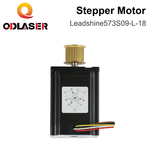 QDLASER Leadshine 573S09-L-18 3 Phase Stepper Motor for NEMA23 3.5A Length 50mm  (1.97 Inch) Shaft 6.35mm (0.25 Inch)