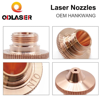QDLASER OEM HANKWANG Knurled HK Nozzle Single Double Dia.19mm Height15mm Thread M11 for Korea HK Fiber Laser Cutiing Machine
