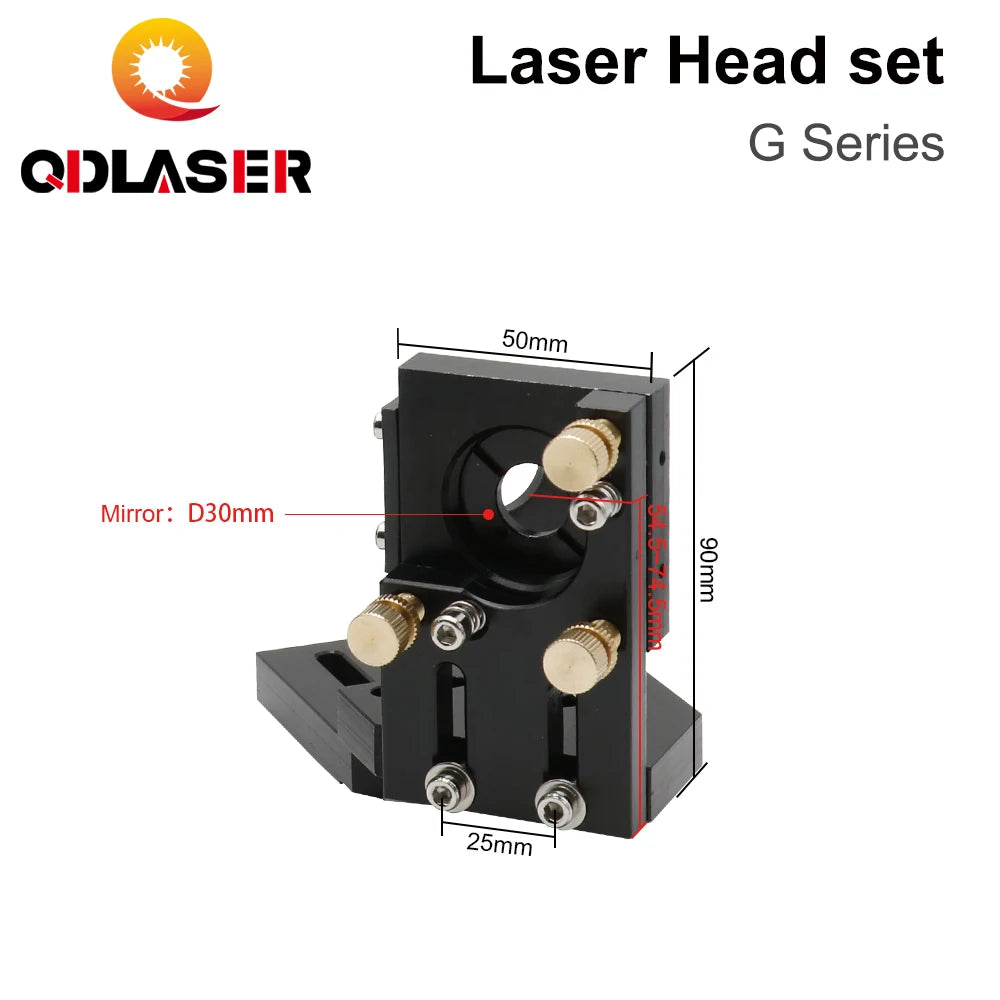 G Series CO2 Laser Head Set Mirror Diameter 30mm and Lens Diameter 25mm Focal Length 63.5&101.6mm for High Power Co2 Laser Head