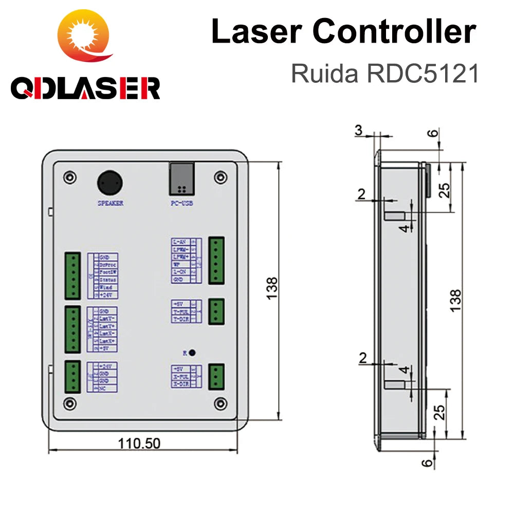 QDLASER Ruida RDC5121  Lite Version Co2 Laser DSP Controller for CO2laser cutting  laser engraving  laser welding