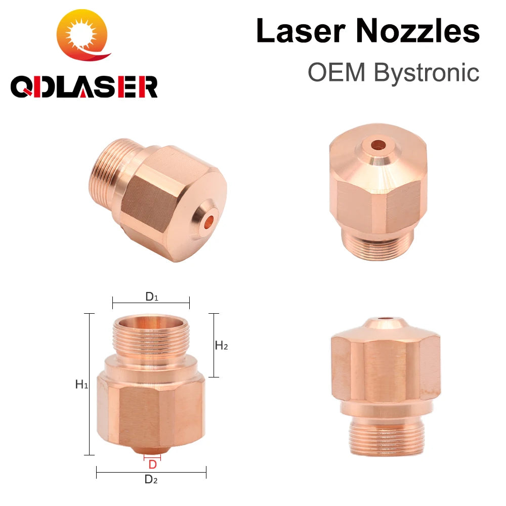 QDLASER Bystronic OEM Laser Nozzles Layer Dia.28mm Caliber 1.0 - 3.0 for OEM Bystronic FIBER Laser Cutting Head 10pcs/lot