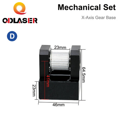 QDLASER LC Guide Rail Set Gear Base Mechanical Parts Shaft 12mm Belt 15-20mm for Co2 Laser Engraving Cutting Machine