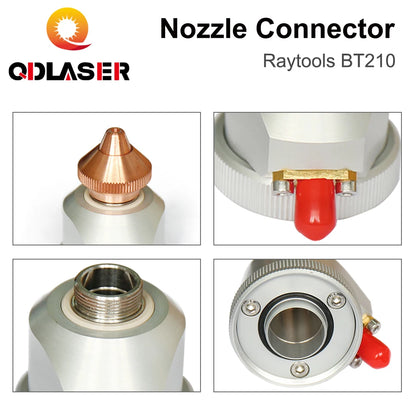 QDLASER BT210 BT210S Nozzle Connector Fiber Laser Cutting Head Nozzle Holder Part for Raytools Fiber Metal Cutting Machine