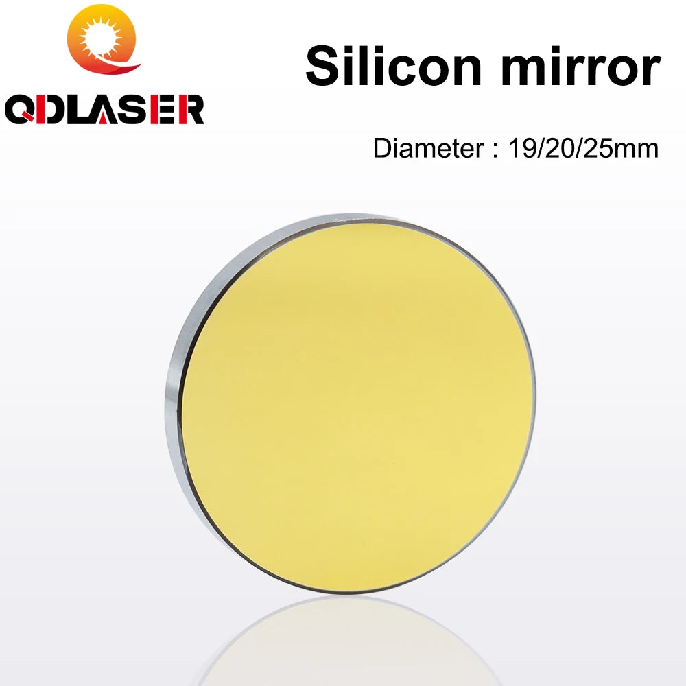 QDLASER CO2 Laser Mirror Si Reflective Mirrors for Laser Engraver Gold-Plated Silicon Reflector Lenses Dia. 19 20 25 30 38.1 mm