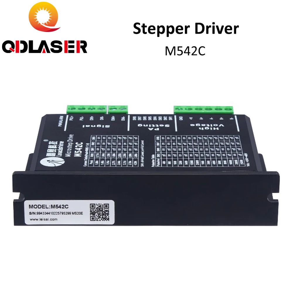 QDLASER Leadshine 2-Phase Stepper Motor Driver M542C Input Voltage 24-48VDC Current 1.0-4.2A Stepper Motor Driver