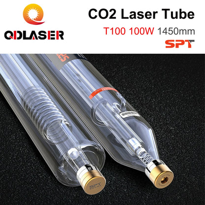 QDLASER SPT T100 100-130W Co2 Laser Tube Length 1450mm Dia 80mm for CO2 Laser Engraving and Cutting Machine