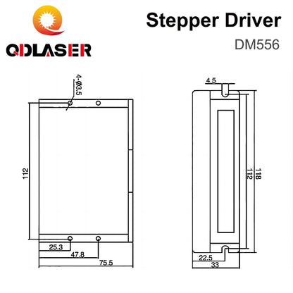 QDLASER Leadshine DM556 2 Phase Stepper Driver, 20-50VAC, 0.5-5.6A, 7-16mA for Stepper Motors