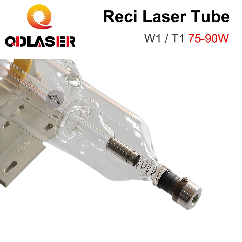 QDLASER Reci W1/T1 75W-90W CO2 Laser Tube Diameter W1 80mm/ T1 65mm for Co2 Laser Engraving and Cutting Machine S1 Z1