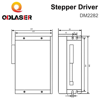 QDLASER Leadshine 2 Phase Digital Stepper Driver DM2282 for 110/130 Stepper Motor 2.2~8.2A Work 80~220VAC Replace MD2278 ND2278