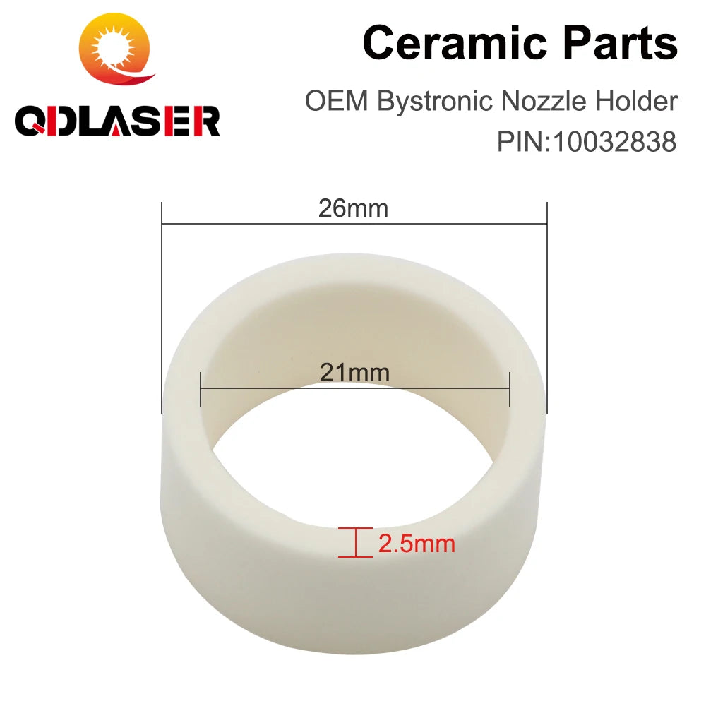 QDLASER  10032838 Laser Ceramic Insulating Ring D26 H11.5 Fiber Laser Cutting Machine Spare Parts
