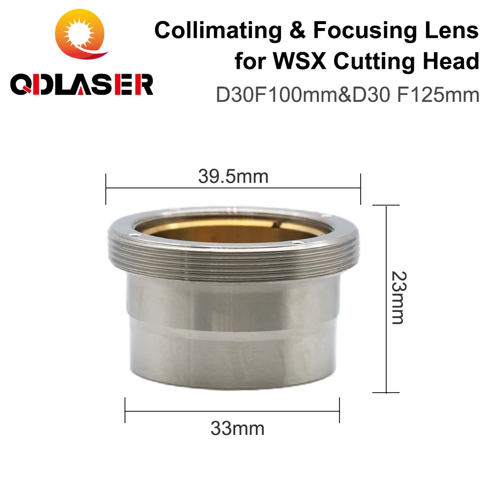 QDLASER Fiber Laser Focus Lens D30 F100 F125mm with Lens Holder for WSX Laser Cutting Head WSX-GQ-JT-02 2000W 4000W 0-4KW