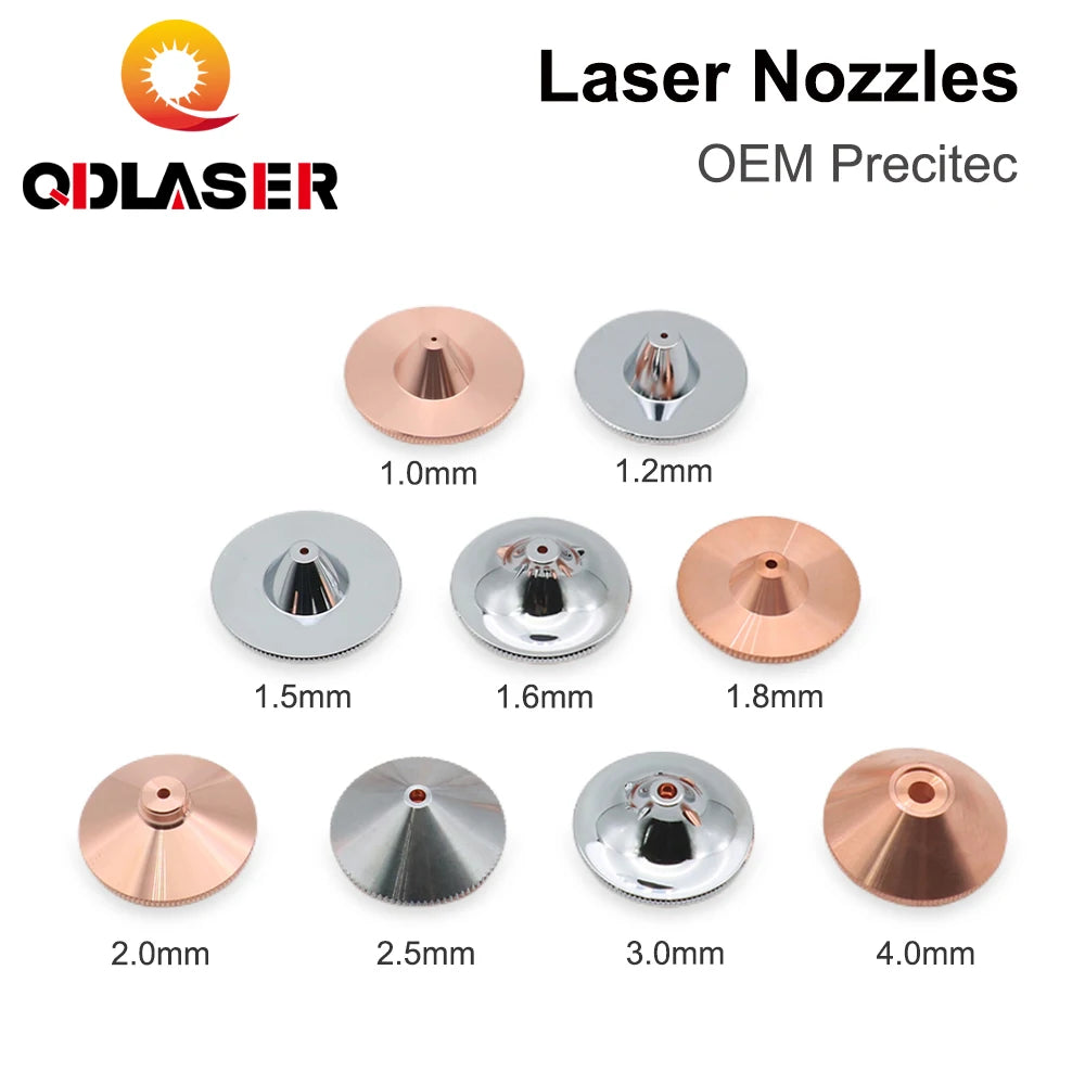 QDLASER Laser Nozzles Single Double Layer Dia.28mm Caliber 0.8 - 4.0 for FIBER Laser Cutting Head