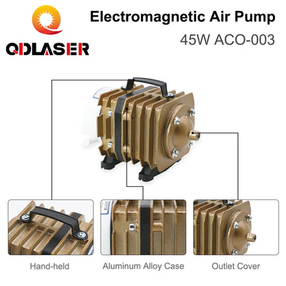 QDLASER Air Pump 45W ACO-003 Electromagnetic 220-240V 50L/min for CO2 Laser Engraving Cutting Machine