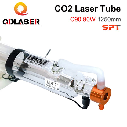 QDLASER SPT C90 90-100W Co2 Laser Tube Length 1250mm Diameter 80mm for CO2 Laser Engraving Cutting Machine