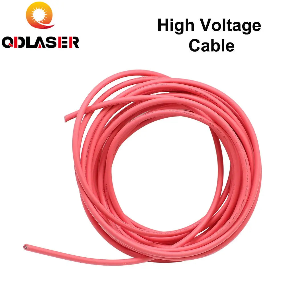 QDLASER 3 Meters High Voltage Cable for CO2 Laser Power Supply and Laser Tube Laser Engraving and Cutting Machine