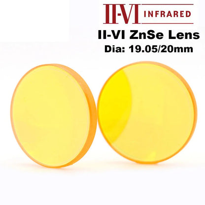 QDLASER II-VI USA CVD ZnSe Focus Lens Dia. 19.05 20mm FL 38.1 50.8 63.5 101.6mm 2-4 for CO2 Laser Engraving Cutting Machine