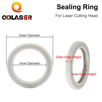 QDLASER Seal Ring Gasket protection Window Yellow / White for Raytools/Precitec/WSX/Bodor Customizable Size for Fiber Laser Head