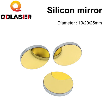 QDLASER CO2 Laser Mirror Si Reflective Mirrors for Laser Engraver Gold-Plated Silicon Reflector Lenses Dia. 19 20 25 30 38.1 mm