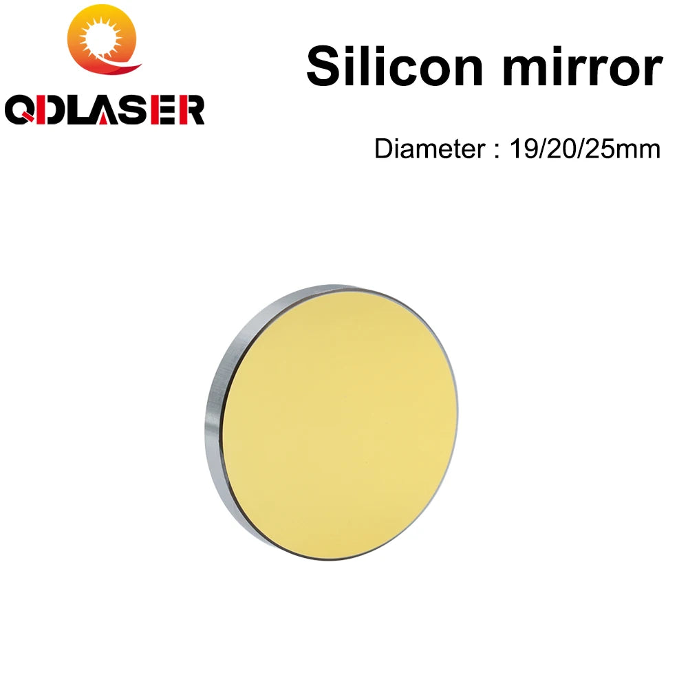 QDLASER CO2 Laser Mirror Si Reflective Mirrors for Laser Engraver Gold-Plated Silicon Reflector Lenses Dia. 19 20 25 30 38.1 mm