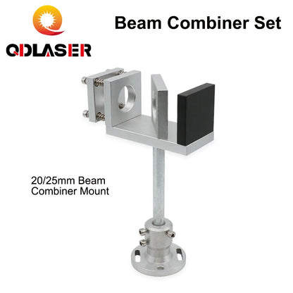 QDLASER Laser Beam Combiner Set 20/25mm ZnSe Beam Combiner + Mount + Laser Pointer for CO2 Laser Engraving Cutting Machine