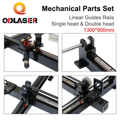 QDLASER Mechanical Linear Guides Rails 1300*900mm Parts Set 1390 Single Double Head Laser Kits Spare Parts DIY CO2 Laser Machine