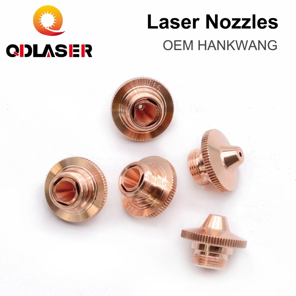 QDLASER OEM HANKWANG Knurled HK Nozzle Single Double Dia.19mm Height15mm Thread M11 for Korea HK Fiber Laser Cutiing Machine