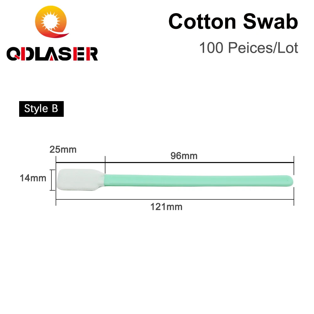 QDLASER Nonwoven Cotton Swab 100pcs/Lot Dustproof Size 70mm 100mm 160mm 121mm for Clean Focus Lens and Protective Windows