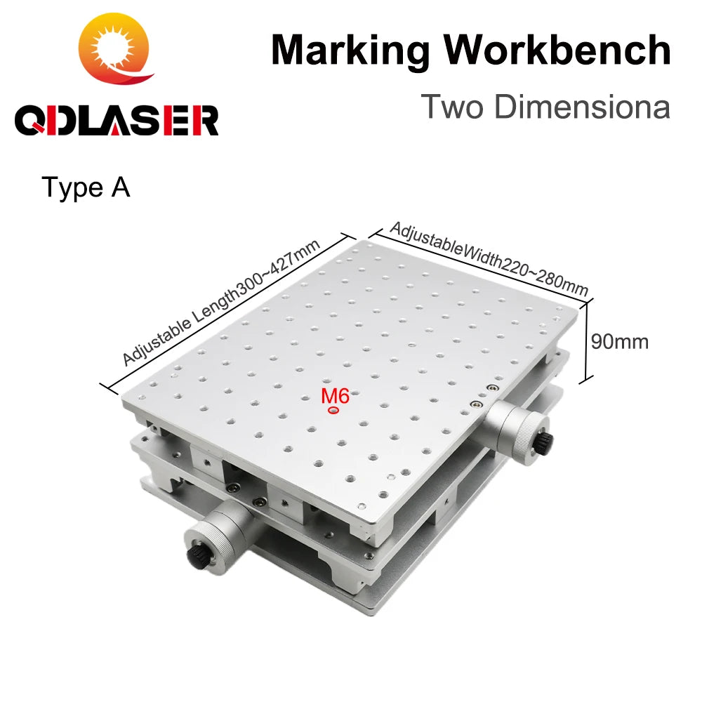 QDLASER 1064nm Fiber Laser Marking Machine 2 Axis Moving Table Portable Cabinet Case XY Aixs Working Table Marking Workbench