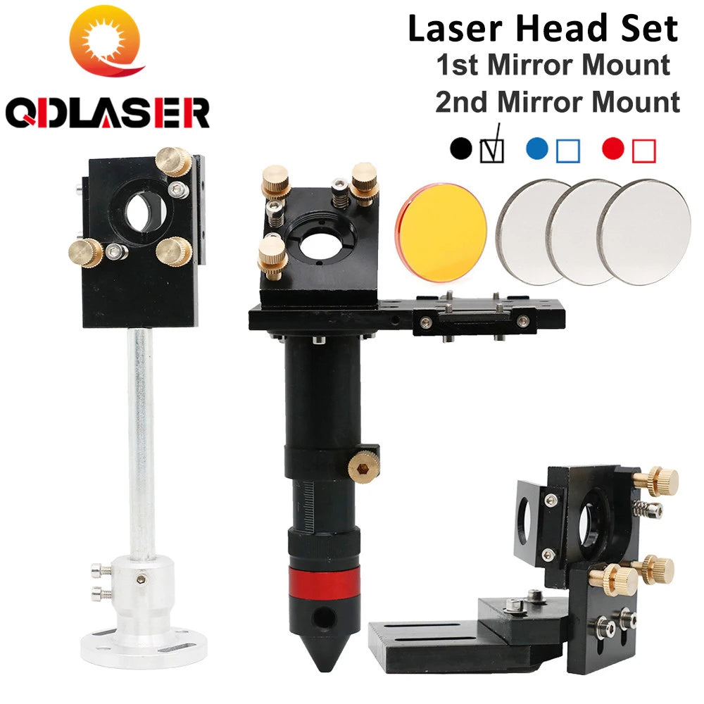 CO2 Laser Head Set Reflective Mirror & Focus Lens Integrative Fixture Mount Holder with Focus Len Mirrors