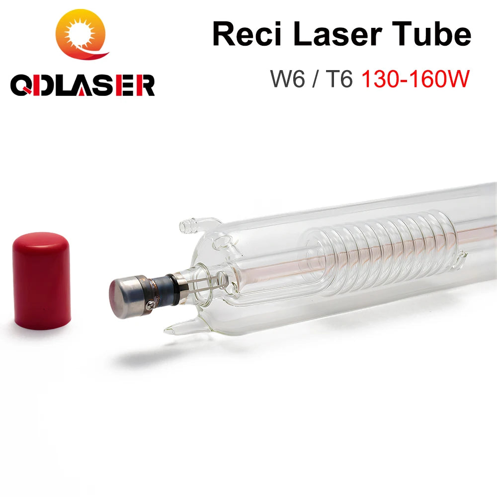 QDLASER Reci W6/T6 130-160W CO2 Laser Tube Diameter 80mm/65mm for CO2 Laser Engraving and Cutting Machines S6 Z6