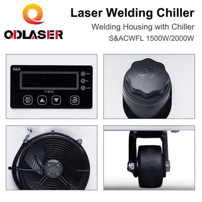 QDLASER CWFL 1500W&2000W S&A Laser Welding Chiller 50/60Hz Handheld Welding Housing with Chiller for Laser Welding Machine