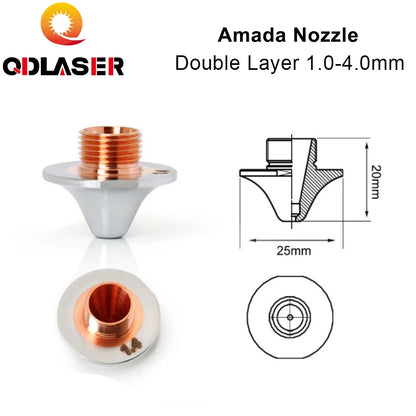 QDLASER Amada Laser Nozzles Single/Double Layer 1.0-4.0mm Amada Laser Cutting Machines Amada Nozzle