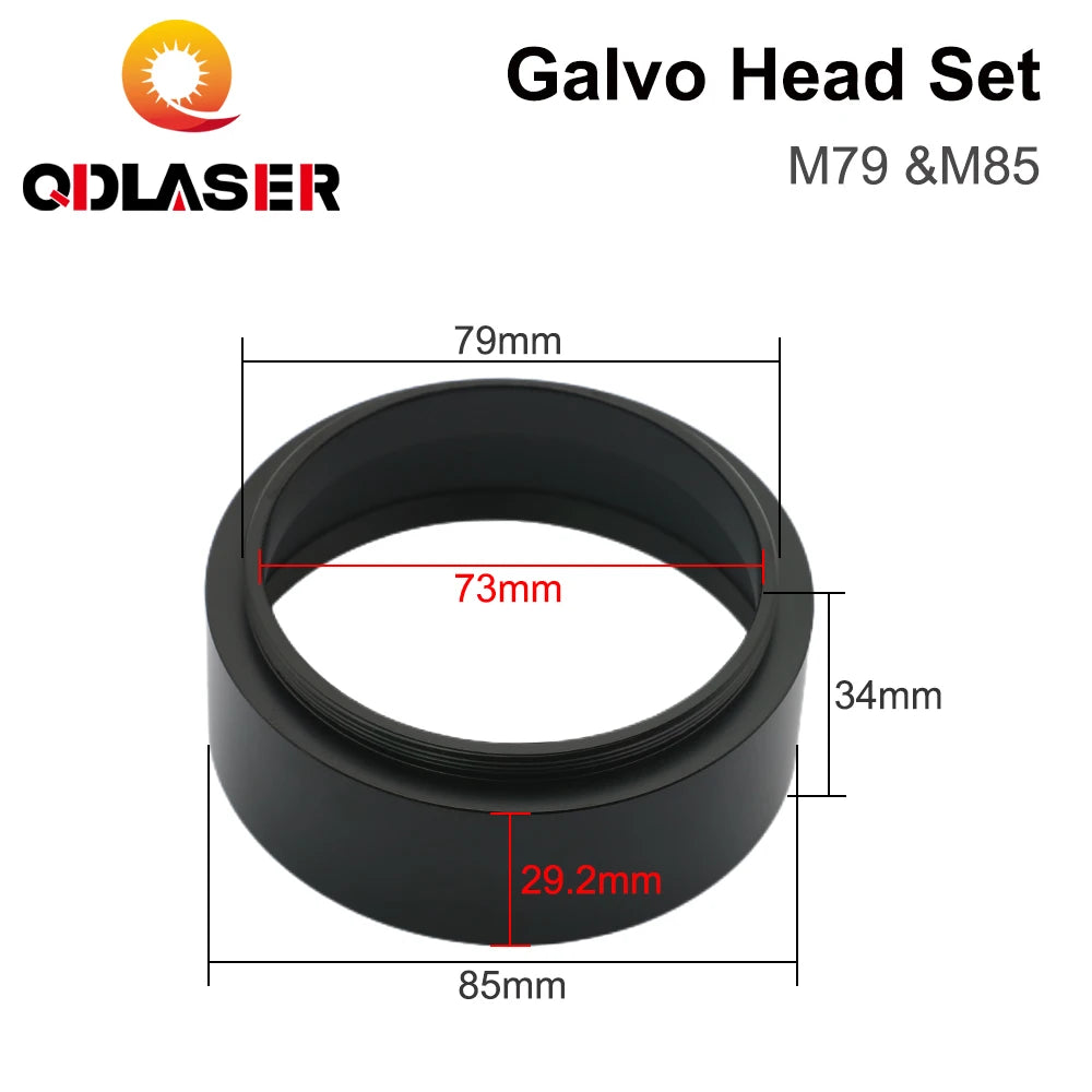 F-theta Lens Male Thread Reverse Adapter Ring Height 18mm 34mm for Thread M85 M79 CO2 Laser &amp; Fiber Laser marking machine