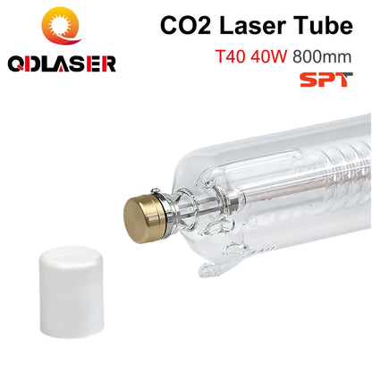QDLASER SPT T40 40-50W Co2 Laser Tube Length 800mm Dia 80mm for CO2 Laser Engraving and Cutting Machine