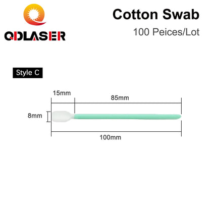 QDLASER Nonwoven Cotton Swab 100pcs/Lot Dustproof Size 70mm 100mm 160mm 121mm for Clean Focus Lens and Protective Windows