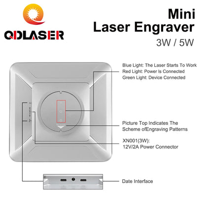 QDLASER MINI Laser Engraver 5000mw Fast Mini Logo Mark Printer CNC DIY Laser Engraving Machine  Cutter Woodworking Wood Plastic