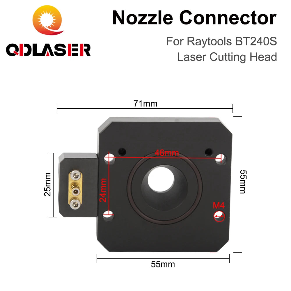 QDLASER Laser Head Nozzle Connector BT240S Nozzle Holder Connector for Raytools BT240S Fiber Laser Cutting Head