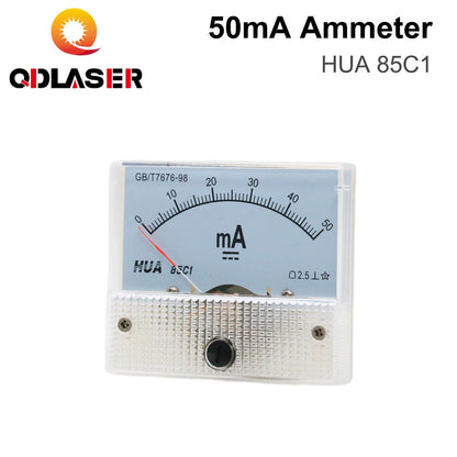 QDLASER HUA Ammeter 50mA 85C1 DC Current Voltage Meters Analog Amp Panel Meter Current for CO2 Laser Engraving Cutting Machine