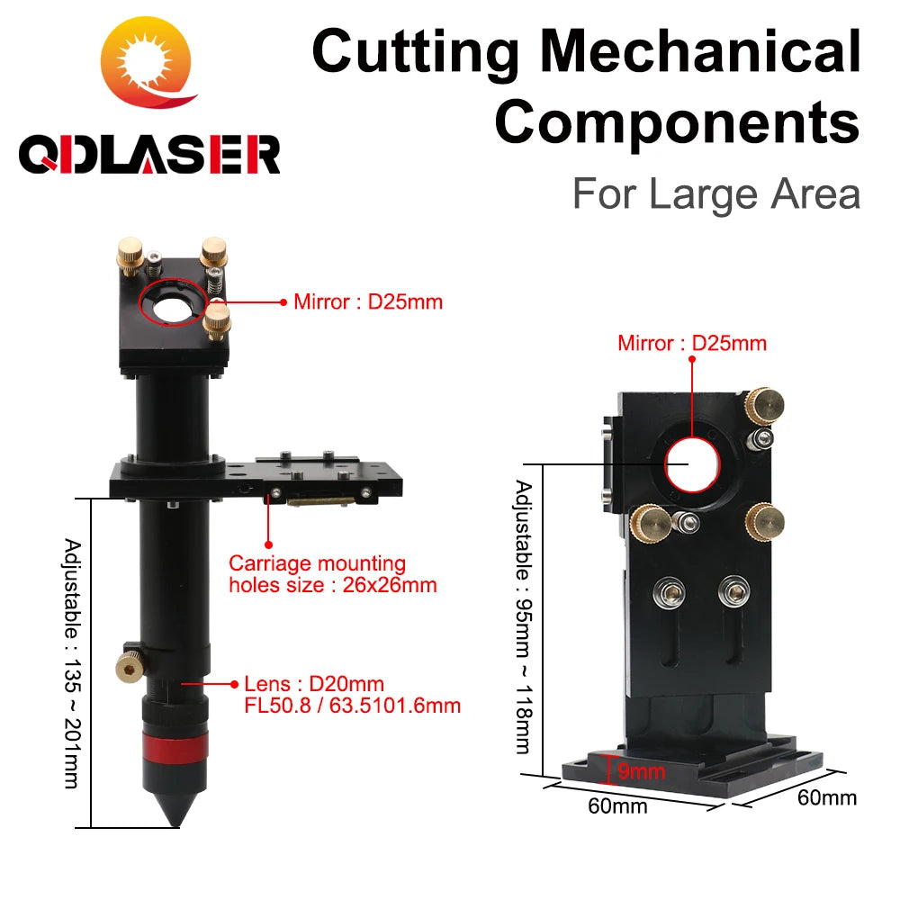 QDLASER Cutting Mechanical Components for DIY Large Format CO2 Cutting Engraving Machine 1318 1325 1518 1525 1820 1825 2030