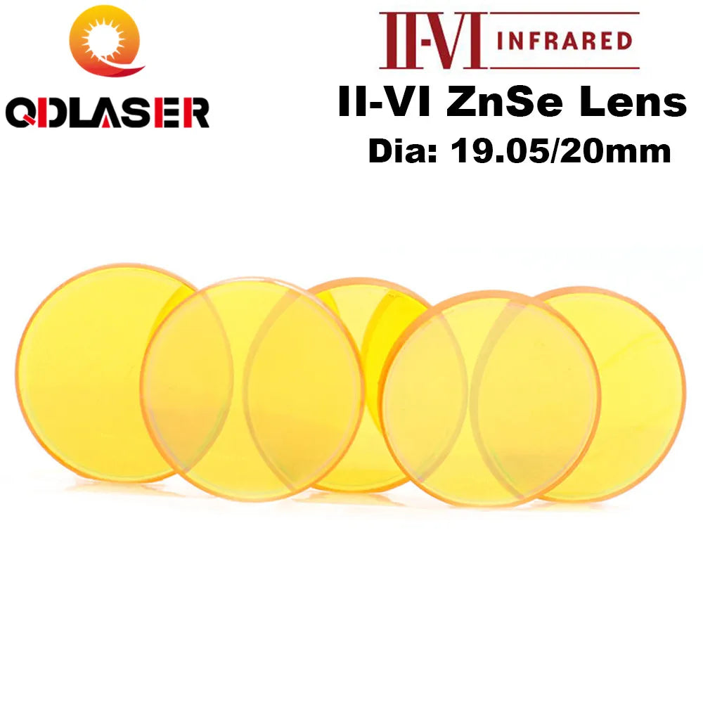 Co2 USA II-VI ZnSe Focus Laser Lens Dia 19.05/ 20mm FL 38.1 50.8 63.5 76.2 101.6mm for CO2 Laser Engraving Cutting Machine