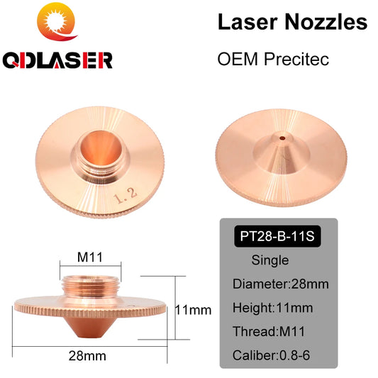 QDLASER OEM Precitec Type B Laser Cutting Nozzle D28