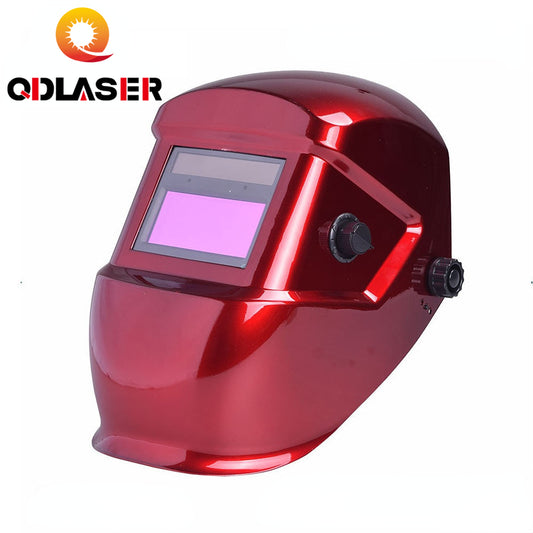 QDLASER Auto Darken Laser Welding Helmet Mask Red Color KM-1200C