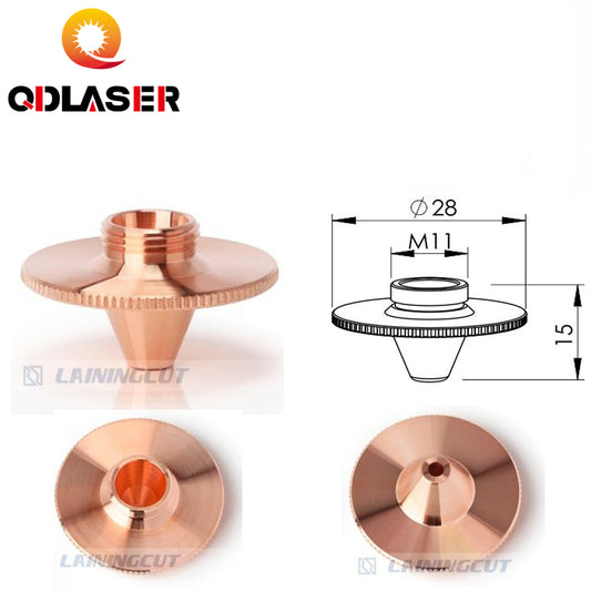 QDLASER Laser Nozzles Single Double Layer Dia.28mm Caliber 0.8 - 4.0 for OEM Precitec FIBER Laser Cutting Head