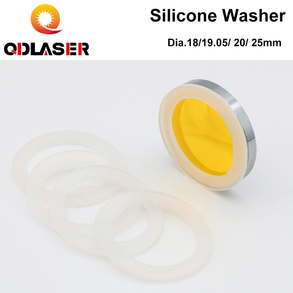 QDLASER Silicone Washer Dia.18/19.05/20/25mm for CO2 Laser Focusing Lens Mirrors the Silicone Ring 5 Pcs